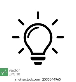 Light bulb icon. Simple outline style. Creative, analytical thinking processing, electrical lamp, idea solution concept. Thin line vector illustration isolated on white background. EPS 10.