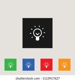 Light bulb icon, stock vector illustration, EPS10.