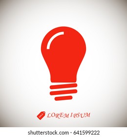 light bulb icon , stock vector illustration flat design style