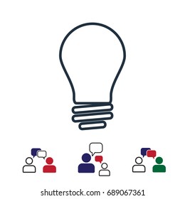 light bulb icon , stock vector illustration flat design style