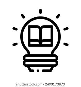 light bulb icon with style outline