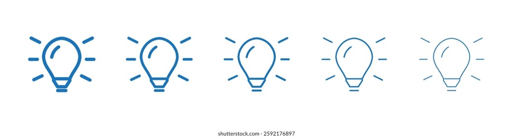 Light bulb icon Symbol collection thin outline set