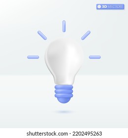 Light bulb icon symbol. creative innovation, development, idea metaphor concept. 3D vector isolated illustration design. Cartoon pastel Minimal style. You can used for mobile app, ux, ui, print ad.