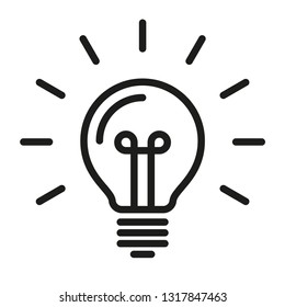 Light bulb icon, symbol of idea, linear vector