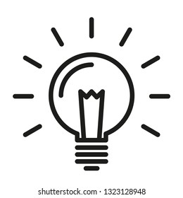 Light bulb icon, symbol of idea, linear vector