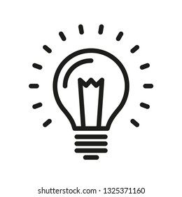 Light bulb icon, symbol of idea, linear vector