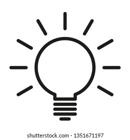 Light bulb icon, symbol of idea, linear vector illustration