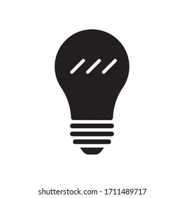 Light bulb icon. Symbol of idea. Solution and thinking concept simple illustration. Electric lamp flat style design.