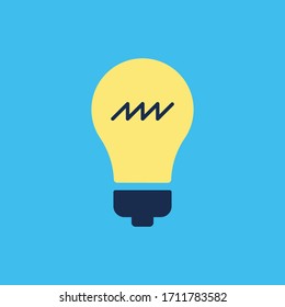 Light bulb icon. Symbol of idea. Solution and thinking concept simple illustration. Electric lamp flat style design.