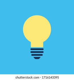 Light bulb icon. Symbol of idea. Solution and thinking concept simple illustration. Electric lamp flat style design.