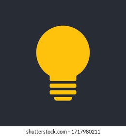 Light bulb icon. Symbol of idea. Solution and thinking concept simple illustration. Electric lamp flat style design.