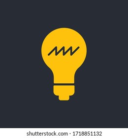 Light bulb icon. Symbol of idea. Solution and thinking concept simple illustration. Electric lamp flat style design.
