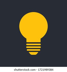 Icono de la bombilla. Símbolo de idea. Solución y pensamiento concepto simple ilustración. Diseño plano de lámpara eléctrica.