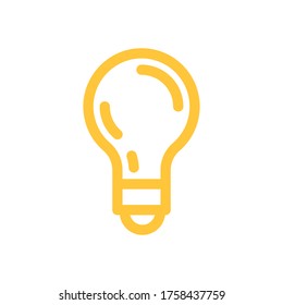Light bulb icon, symbol of idea. Linear vector pictogram.