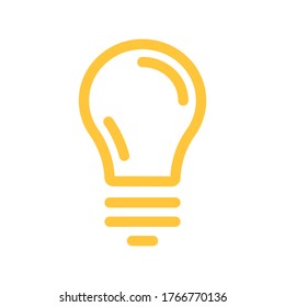 Light bulb icon, symbol of idea. Linear vector pictogram.