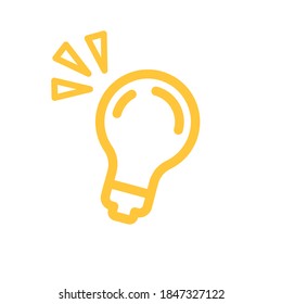 Light bulb icon. Symbol of idea. Shining electric lamp illustration.