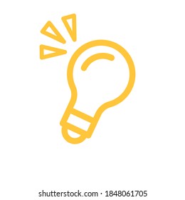 Light bulb icon. Symbol of idea. Shining electric lamp illustration.
