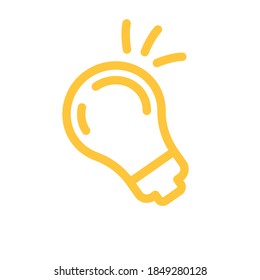Light bulb icon. Symbol of idea. Shining electric lamp illustration.
