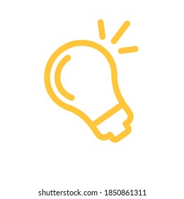 Light bulb icon. Symbol of idea. Shining electric lamp illustration.