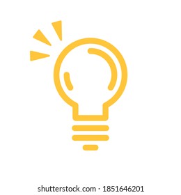 Light bulb icon. Symbol of idea. Shining electric lamp illustration.