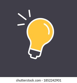 Light bulb icon. Symbol of idea. Shining electric lamp illustration.