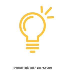 Light bulb icon. Symbol of idea. Shining electric lamp illustration.