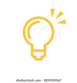 Light bulb icon. Symbol of idea. Shining electric lamp illustration.