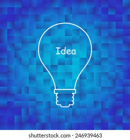 light bulb icon symbol on blue background. the template represents idea generation,  creativity 