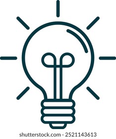 Light bulb icon symbol in outline form. EPS Vector File