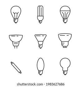 Icono de Bombilla. símbolo set elementos vectoriales para web infográfica.