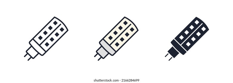 plantilla de símbolo de icono de la bombilla de luz para el logotipo de colección de diseño gráfico y web ilustración vectorial