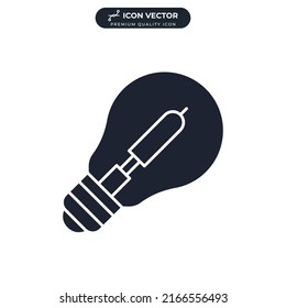 plantilla de símbolo de icono de la bombilla de luz para el logotipo de colección de diseño gráfico y web ilustración vectorial