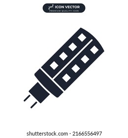plantilla de símbolo de icono de la bombilla de luz para el logotipo de colección de diseño gráfico y web ilustración vectorial