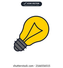 plantilla de símbolo de icono de la bombilla de luz para el logotipo de colección de diseño gráfico y web ilustración vectorial