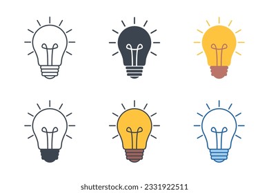 Light Bulb Icon symbol template for graphic and web design collection logo vector illustration