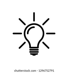 light bulb icon symbol vector. on white background