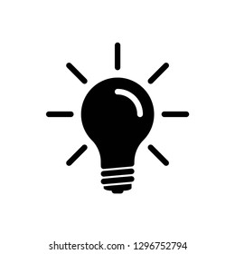 light bulb icon symbol vector. on white background