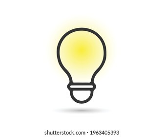 light bulb icon symbol vector. on white background