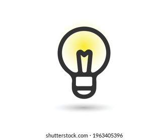 light bulb icon symbol vector. on white background