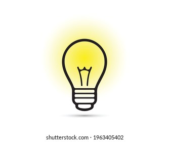 light bulb icon symbol vector. on white background