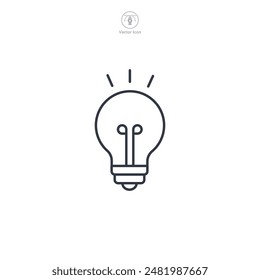 Light Bulb Icon symbol vector illustration isolated on white background