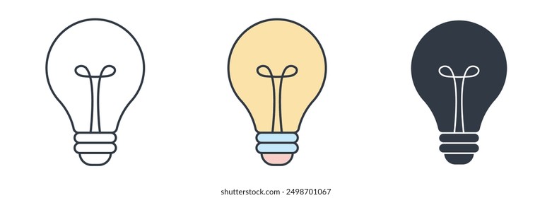 Light bulb icon symbol vector illustration isolated on white background