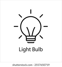 Light Bulb Icon Symbol vector graphics.