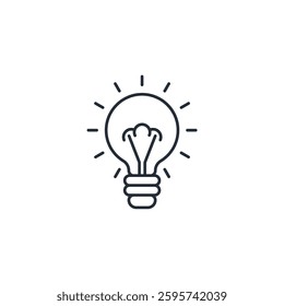 Light Bulb icon symbol vector sign isolated on white background illustration for graphic and web design