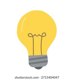 Ícone de lâmpada simbolizando ideia, criatividade, inovação, inspiração e solução, perfeito para conceitos de negócios, materiais educacionais, visuais de inicialização e projetos vetoriais planos