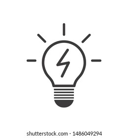 Light bulb icon template color editable. Light bulb symbol vector sign isolated on white background.