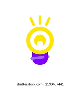 A light bulb icon that expresses an idea, inspiration, or decision strategy. Flat style. Vector illustration.