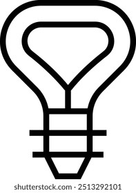 ícone da lâmpada. Design de estilo linear fino isolado em fundo branco