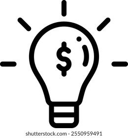 light bulb icon. Thin Linear Style Design Isolated On White Background