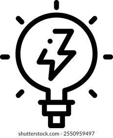 light bulb icon. Thin Linear Style Design Isolated On White Background